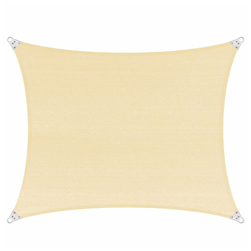 Beige Reinforced HDPE Rectangle Patio Shade Sail 8' x 12'