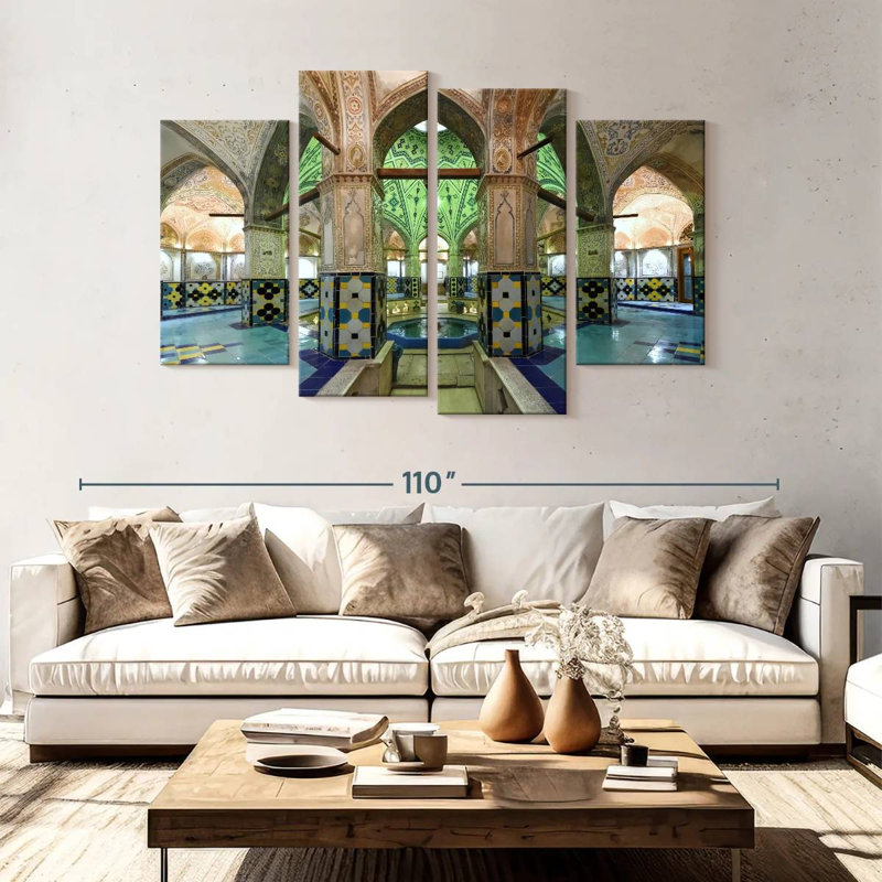 Lilie Sultan Amir Ahmad Bathhouse, 54" H x 84" W