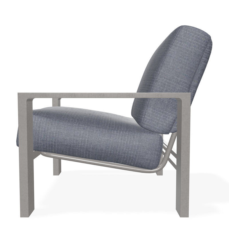 Larssen Outdoor Lounge Chair, Proven Denim, Warm Gray