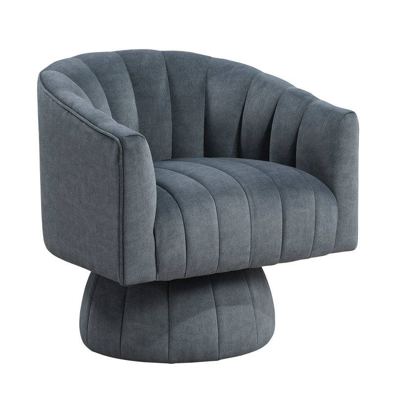 Fauteuil d'appoint en velours, mobilier de salon moderne et luxueux, fauteuil pivotant confortable à 1 pièce, Gris foncé
