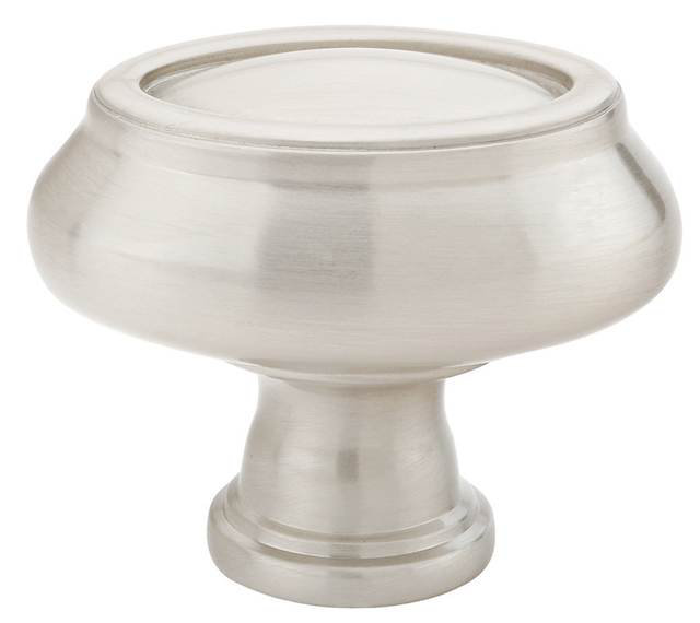 Emtek Geometric Oval Cabinet Knob, Satin Nickel, 1.75" H x 1.75" W x 1.5" D