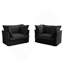 Ensemble de 2 fauteuils confortables avec coussins moelleux pour différentes pièces, tissu chenille