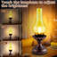 Lampe de table Touch Touch Vintage | Lampe de chevet rustique rétro à 3 intensités avec abat-jour en verre ambré et ampoule DEL pour la chambre à coucher, le salon, la cabine, le bureau