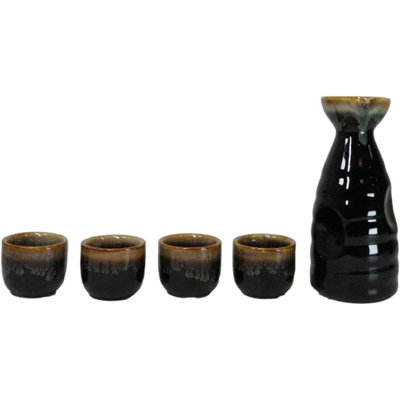 Ensemble de 4 tasses de saké japonais en céramique émaillée en cascade