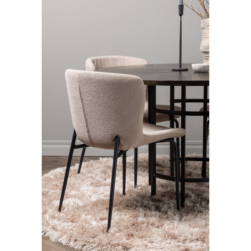 Medota 4 - Person Dining Set, Brown, Dark Grey, Dark Grey