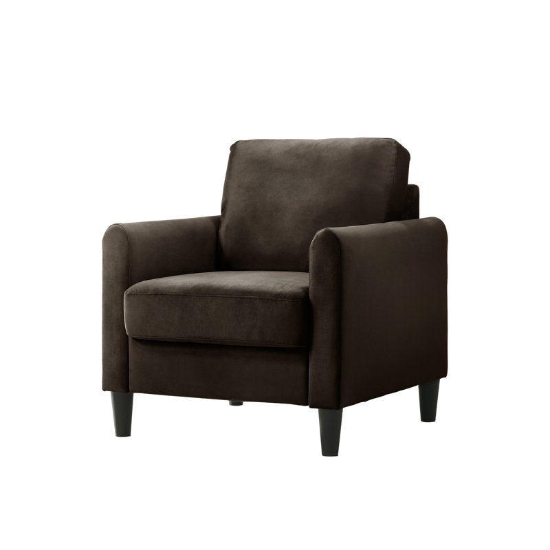 Velvet Armchair, Brown Velvet