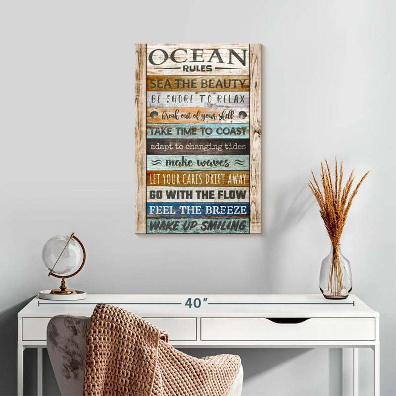 Kema Ocean Rules, typographie, H 24 po x l 16 po