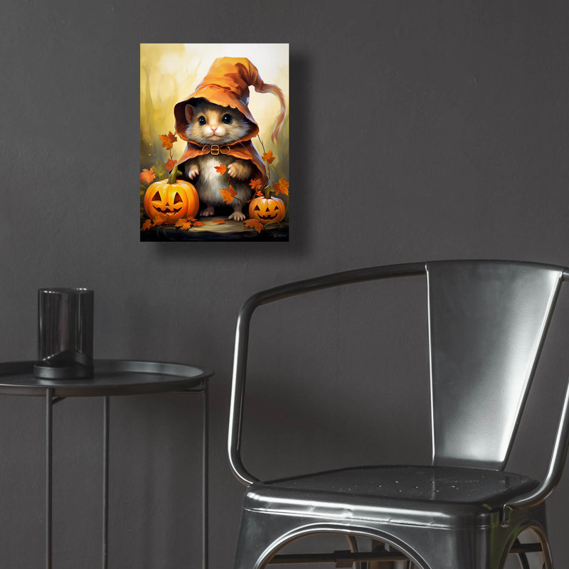 «Mouse Witch Halloween» par Momart, art mural en verre acrylique, H 36 po x l 24 po x P 0,2 po