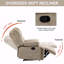 Grand fauteuil manuel avec fauteuil inclinable en tissu rembourré pour le salon, beige-1259381529