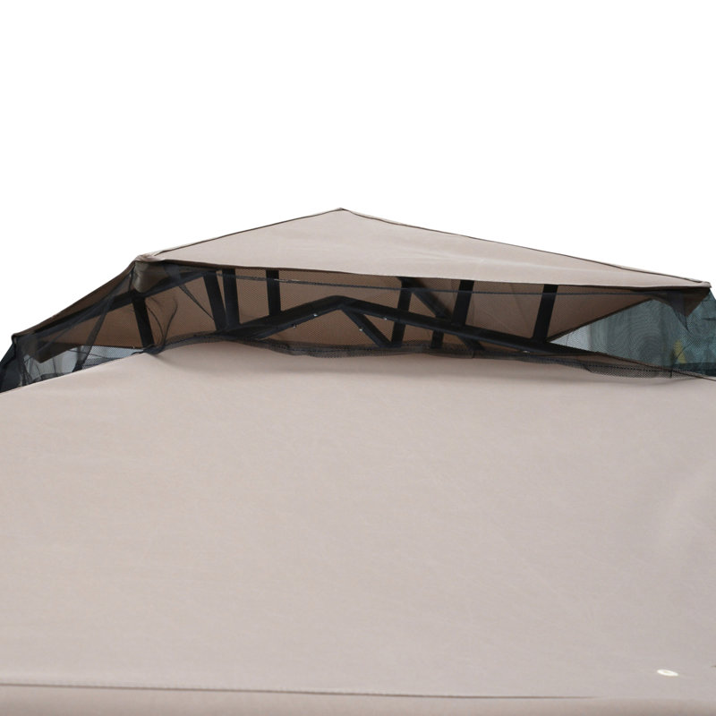 Zauber Metal Patio Gazebo, Black, Taupe