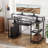 Modern Home Office Computer Writing Study Desk with Storage Shelves and Keyboard Tray-311122089