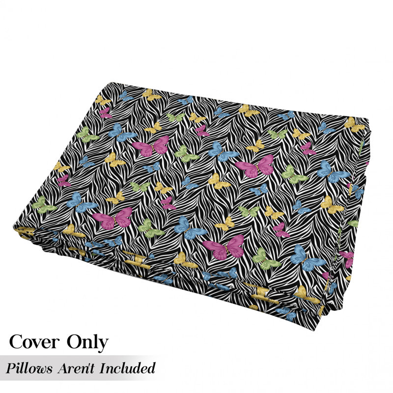 Housse de coussin d'extérieur Butterflies on Zebra, H 2 po x l 36 po x P 88 po