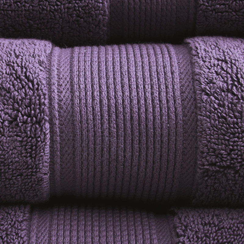 100% Cotton 8 Piece Antimicrobial Towel Set, Purple