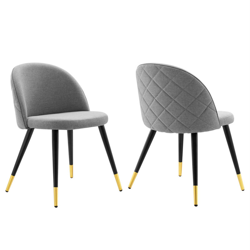 Cordial Performance Velvet Dining Chairs - Set of 2, Gray Polyester