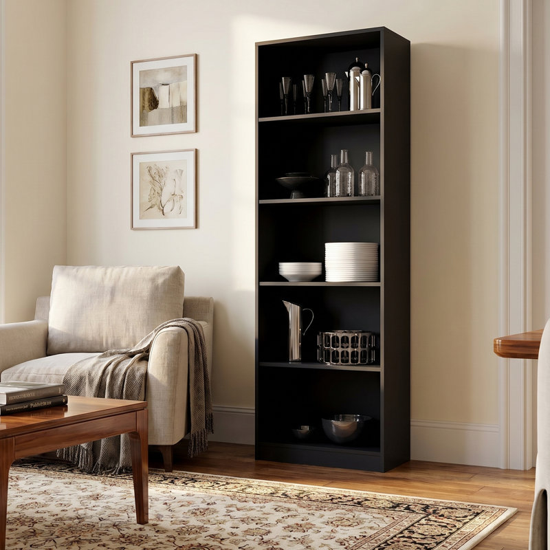 Paridhi 182cm H Solid Wood Bookcase, (5 Shelves) 71.65"H x 23.62"W x 11.81"D