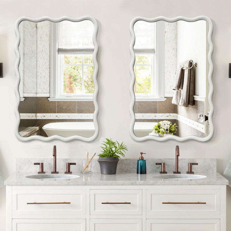 Chepachet Solid Wood Rectangle Mirror, White, 36" x 24"