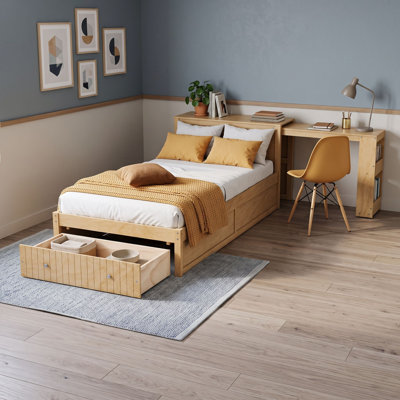 Platform Bed with Desk and Storage