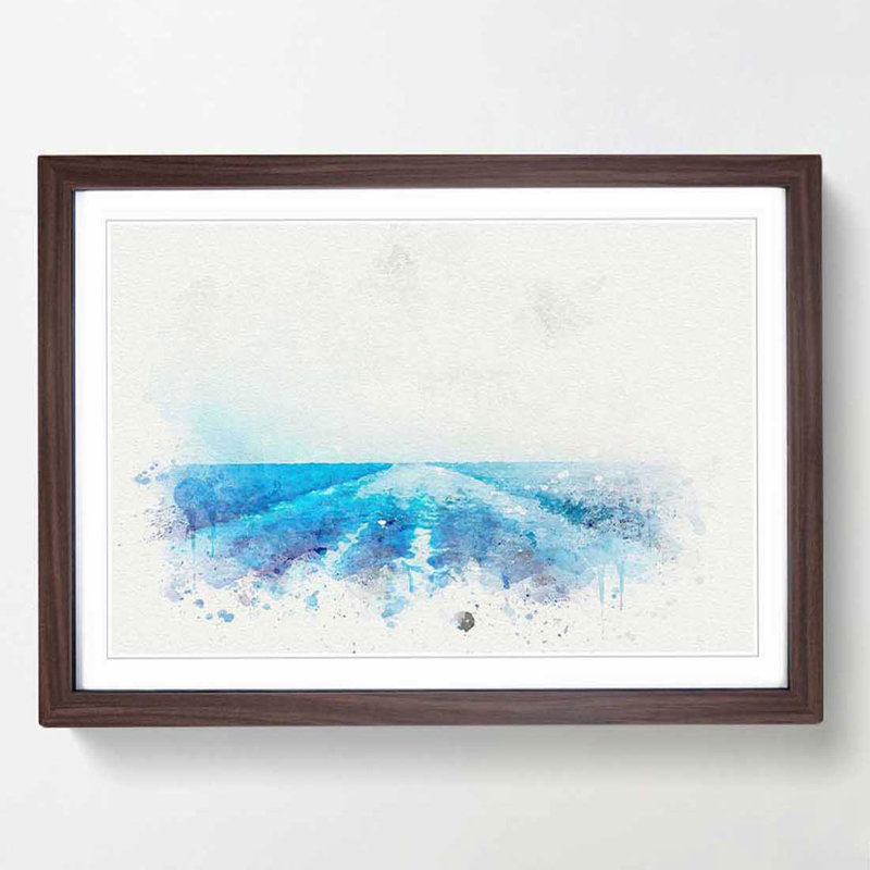 Waves from the Boat in Abstract - Picture Frame Graphic Art Print, Walnut, 50cm H x 76cm W x 2cm D