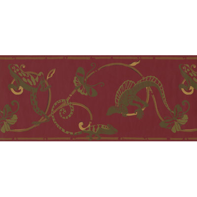 Bordure de papier peint papillon lézard