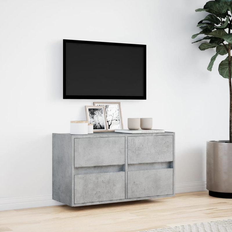 Yes_No_No_Yes_No Unfinished TV Stand, 80cm, Concrete Grey