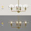 Lustre moderne / traditionnel à 4 lumières de 28 po de largeur avec métal, abat-jour en verre / métal pour salle à manger ou îlot de cuisine-1167808802
