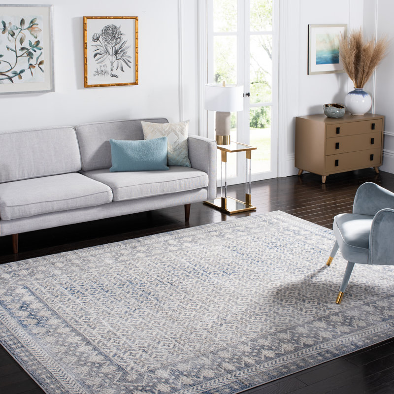Ringwold Oriental Light Grey Area Rug, Rectangle 4' x 6'