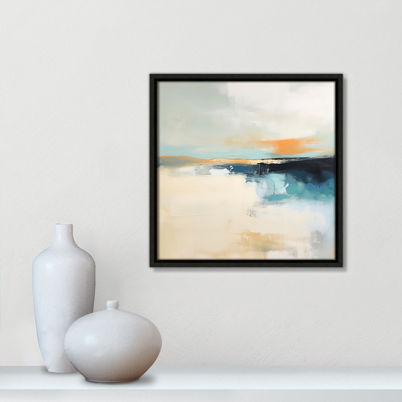 Impression «Seashore Abstraction II» par Irena Orlov, L 13,5 po x H 13,5 po, Framed Canvas, Flottant espresso