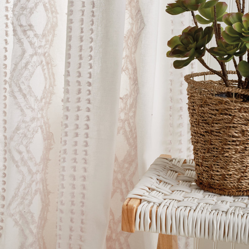 Blush Cotton Sheer 108" Rod Pocket Window Panel