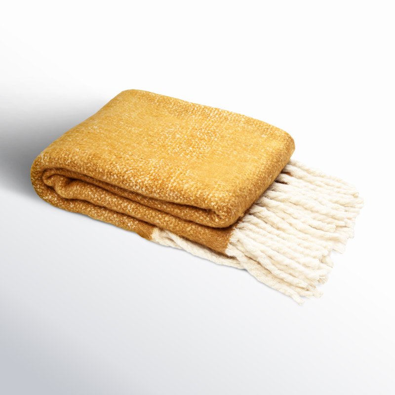 Morris Handmade Throw Blanket, Yellow/Beige