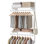 Système de placard, organisateur de placard, 2 à 4 pi, étagère réglable en métal avec 2 tringles de suspension, 2 tablettes et crochets, pour le sous-sol du garage de garde-manger
