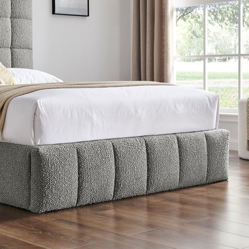 Upholstered Ottoman Storage Bed, Grey, Double (4'6)