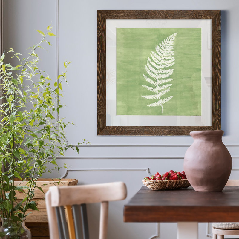 Reproduction sur toile encadrée « Forest fougères III-Premium », H 35,5 po x l 35,5 po x P 1,5 po, Papier avec cadre noyer