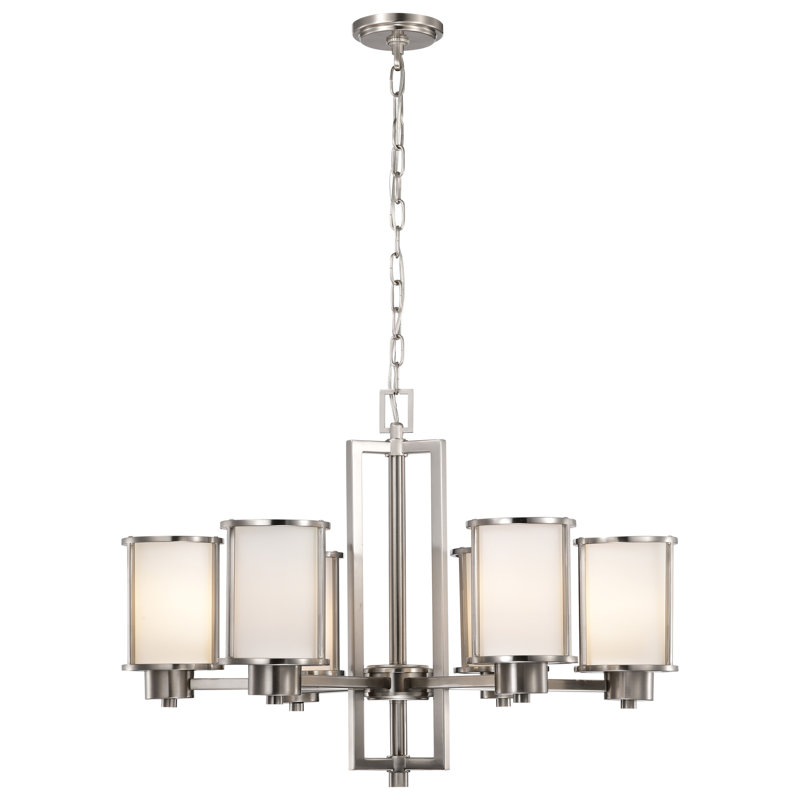 Floyd 6 - Light Classic / Traditional Chandelier, Brushed Nickel