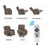 Fauteuil inclinable électrique avec massage pour les personnes âgées, télécommande multifonctionnelle à levage, minuterie, coussin chauffant avec poche latérale-64406312
