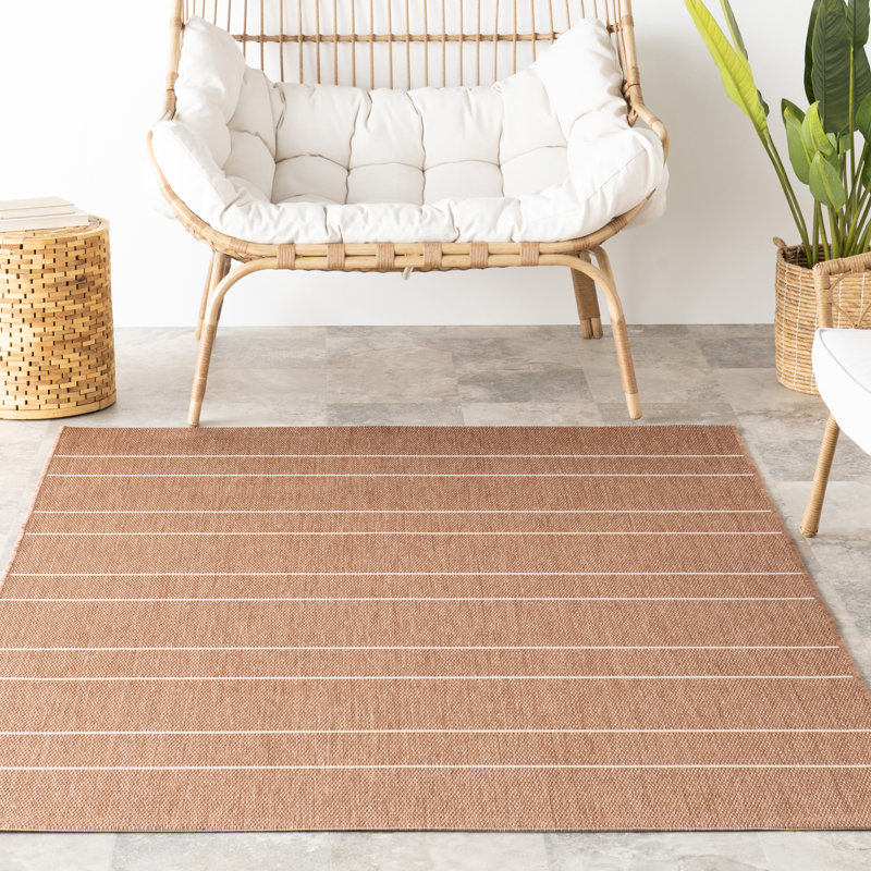 Tapis rayé intérieur / extérieur Alaina, Rectangle 4 pi x 6 pi