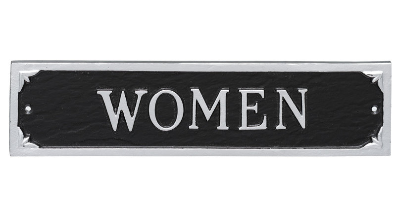 Plaque d’adresse pour femmes toilettes, Noir/argenté