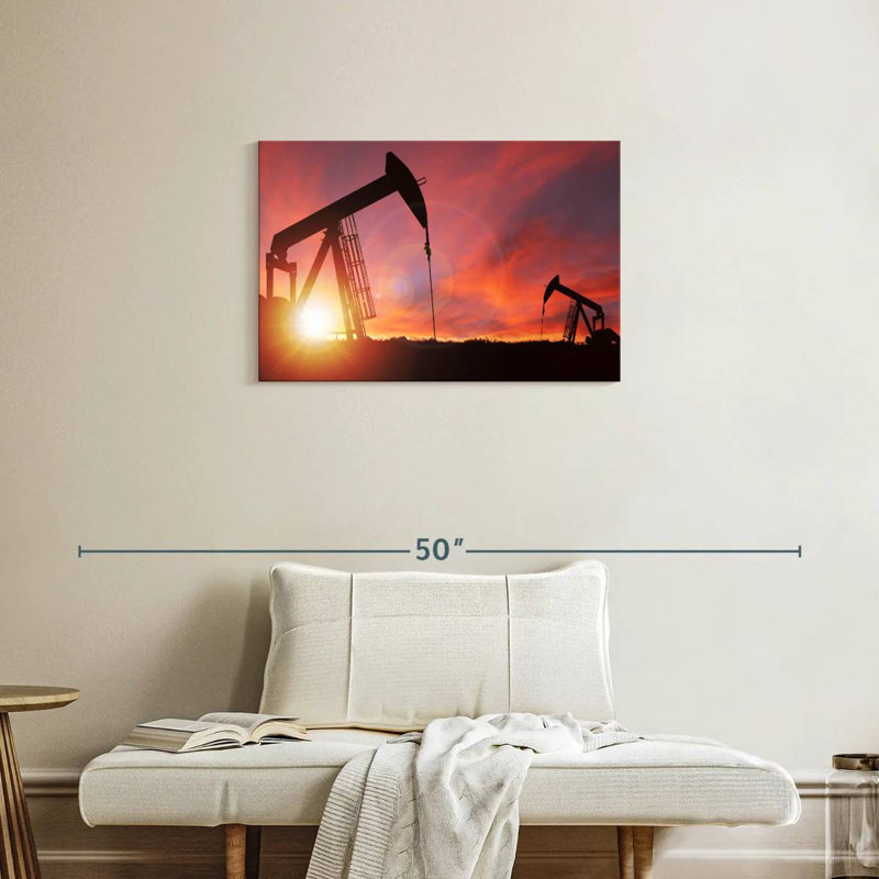 Lilie Pumpjacks Silhouette, 20" H x 30" W