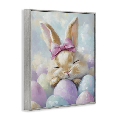Lapin de Pâques endormi avec œufs, estampe numérique, design par The Prints Vibe