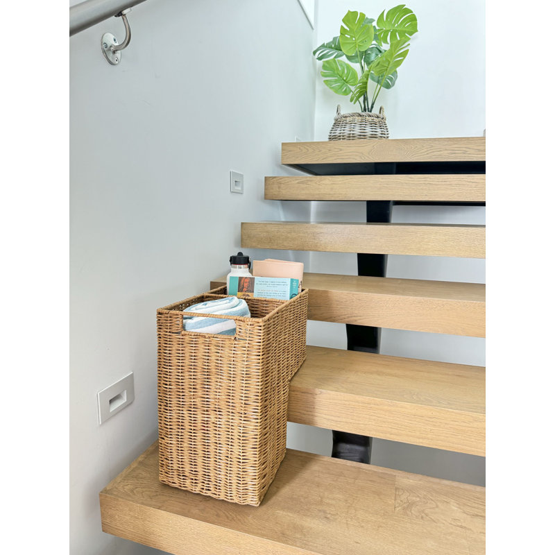 Panier d'escalier en osier, Marron clair