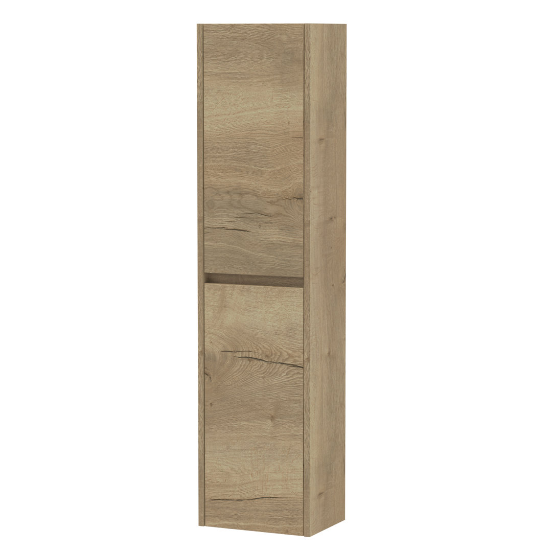Nuie Autumn Oak Havana Woodgrain Tall Wall Hung Storage Unit | | Mdf | 1433Mm X 350Mm - Image 2
