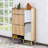 Shoe Storage Cabinet With 2 Flip Drawers & Side Cabinet, Built-in Mirror, 3-in-1 Modular Slim Shoe Organizer For Entryway Foyer Hallway (natural)