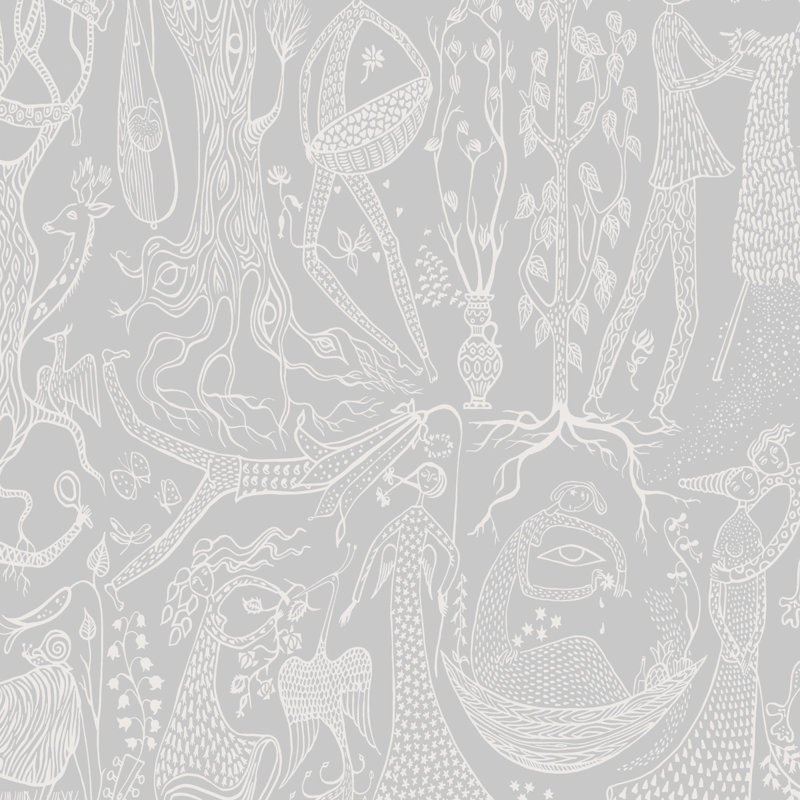 Boråstapeter Poème D'amour Wallpaper, Gray