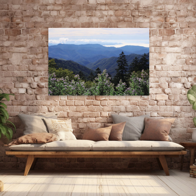 Paysage montagneux abstrait, paysage contemporain, art naturel, H 40 po x l 60 po