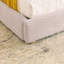 Structure de lit tapissier très grand de style moderne et minimaliste - Tissu de fil rond, tête de lit haute incurvée, support de pieds robuste et rangement à roulettes, matelas non inclus-209247912-209247915