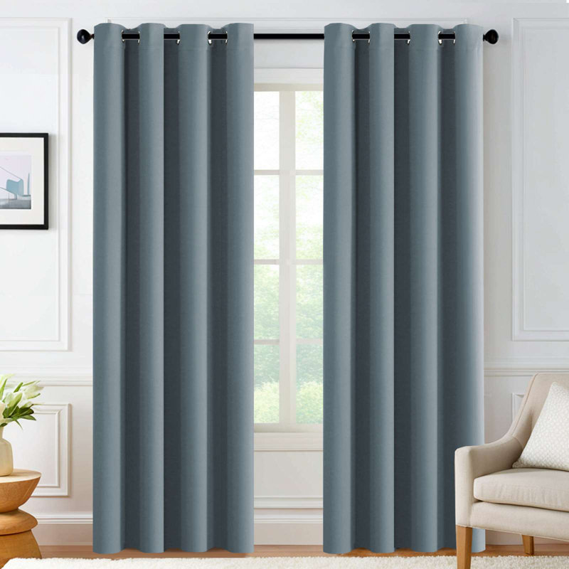 Curtains for Bedroom/Living Room 2 Panels Set - Thermal Insulated Room Darkening Grommet Top Curtains, 52" W x 108" L