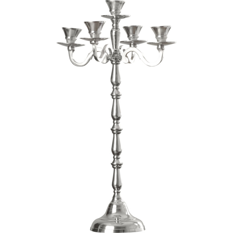 Aluminum Metal Decorative Silver Candelabra