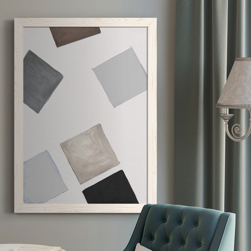 Block Encounter Revisit II, reproduction d'art sur toile, H 43,5 po x l 31,5 po, Toile avec cadre blanc, Pas de tapis