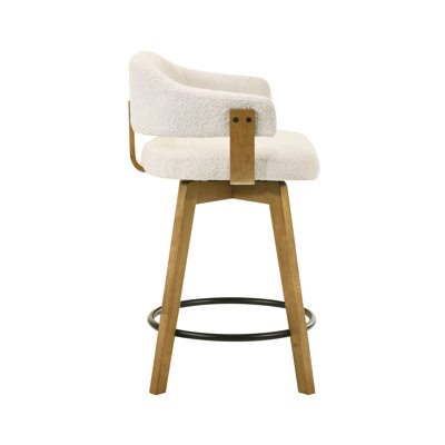 Tabouret de bar à hauteur de comptoir en bois naturel Callah