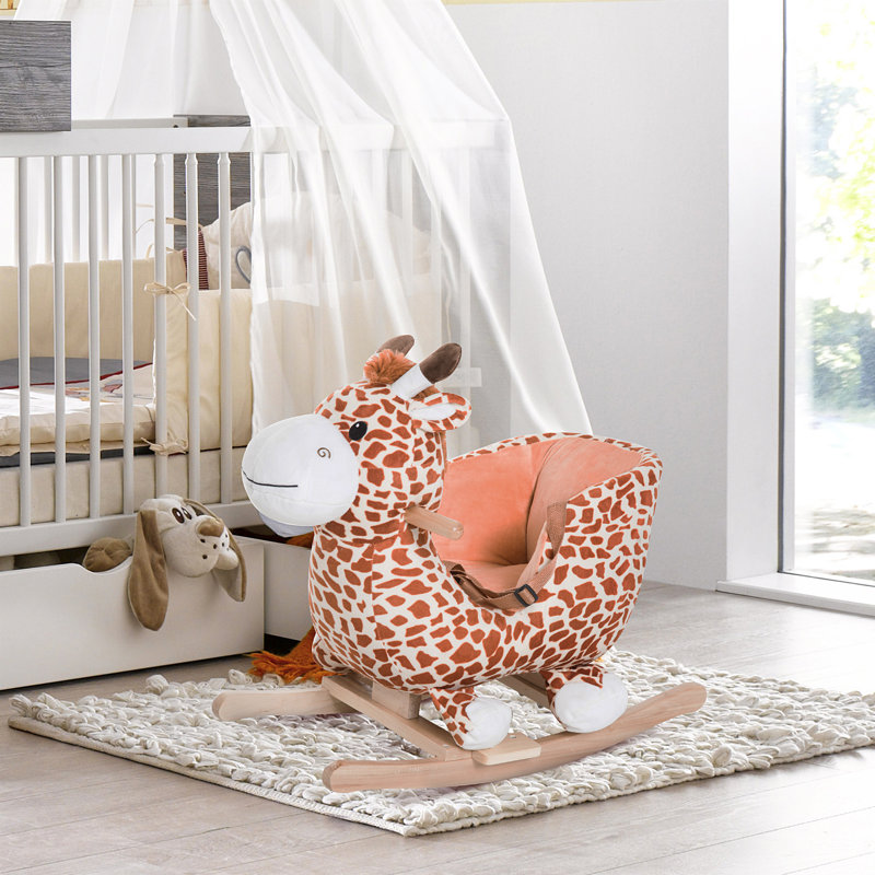 Chaise berçante en peluche girafe