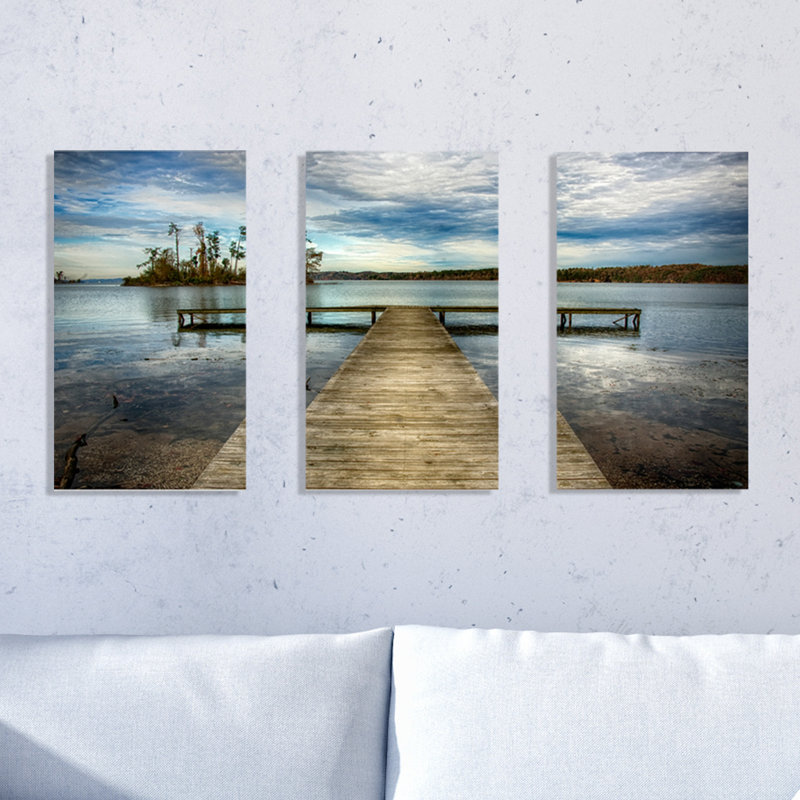 Ensemble de 3 plaques murales "dock looking island"